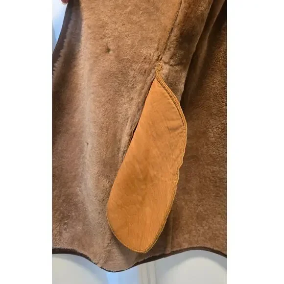 Sheepskin Shop Portland Sheepskin Coat Bone Buttons Vintage Size 40 - Picture 5 of 13